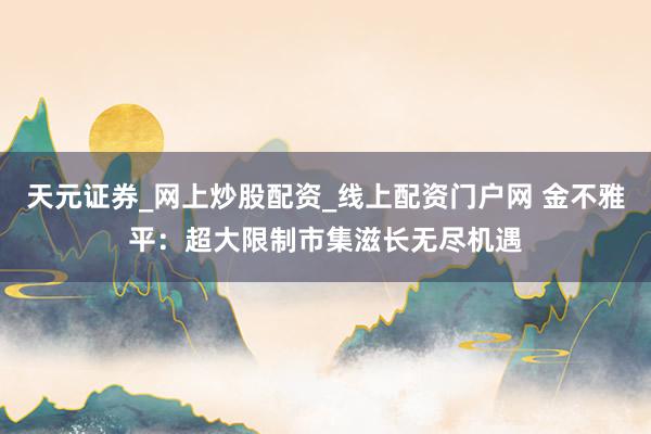 天元证券_网上炒股配资_线上配资门户网 金不雅平：超大限制市集滋长无尽机遇